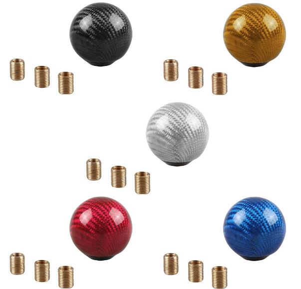 

New Arrived Black Carbon Fiber Manual Gear Shift Stick Shifter Lever Knob Fit For Universal Car