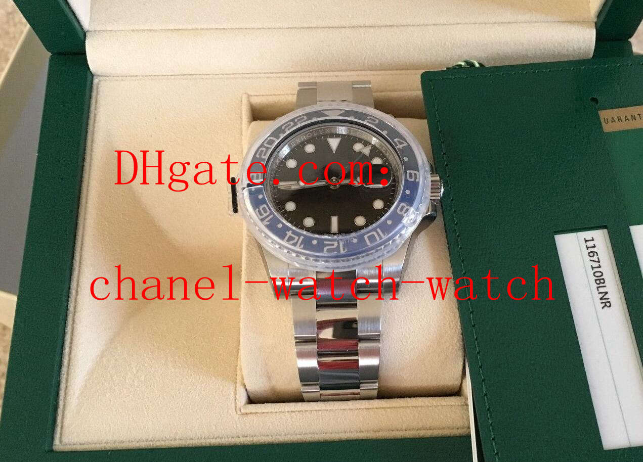 

Luxury GMT BLUE/BLACK II 116710BLNR 116710 40MM Ceramic Bezel Steel Asia 2813 Movement Mechanical Automatic Mens Watches Box/Papers