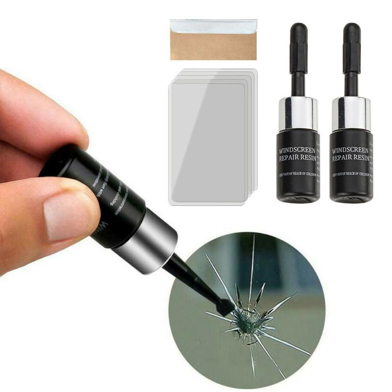 

Automotive Glass Repair Fluid Car Window Glass Crack Chip Repair Tool Kit Combined With Curing Light For Better