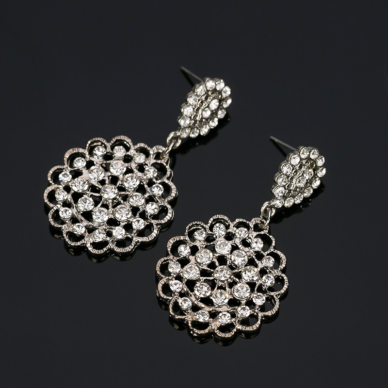 

Mixed Batch Ornaments Crystal Diamond Round Flower Earrings