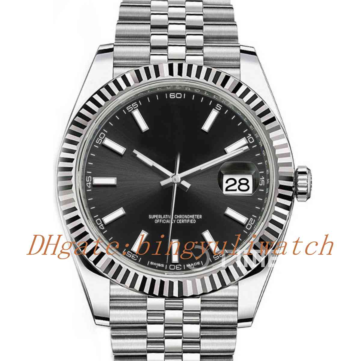 

Date Just 126334 41mm 904L Stainless Steel GM Factory Best Edition Black Dial Stick Marker On Stainless Steel Jubilee Bracelet Real SA.2836, 01