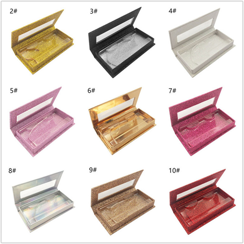 

10style Magnetic Lashes Box with eyelash tray 3D Mink Eyelashes Boxes Fake False Eyelashes Packaging Case Empty Eyelash Box DHL free