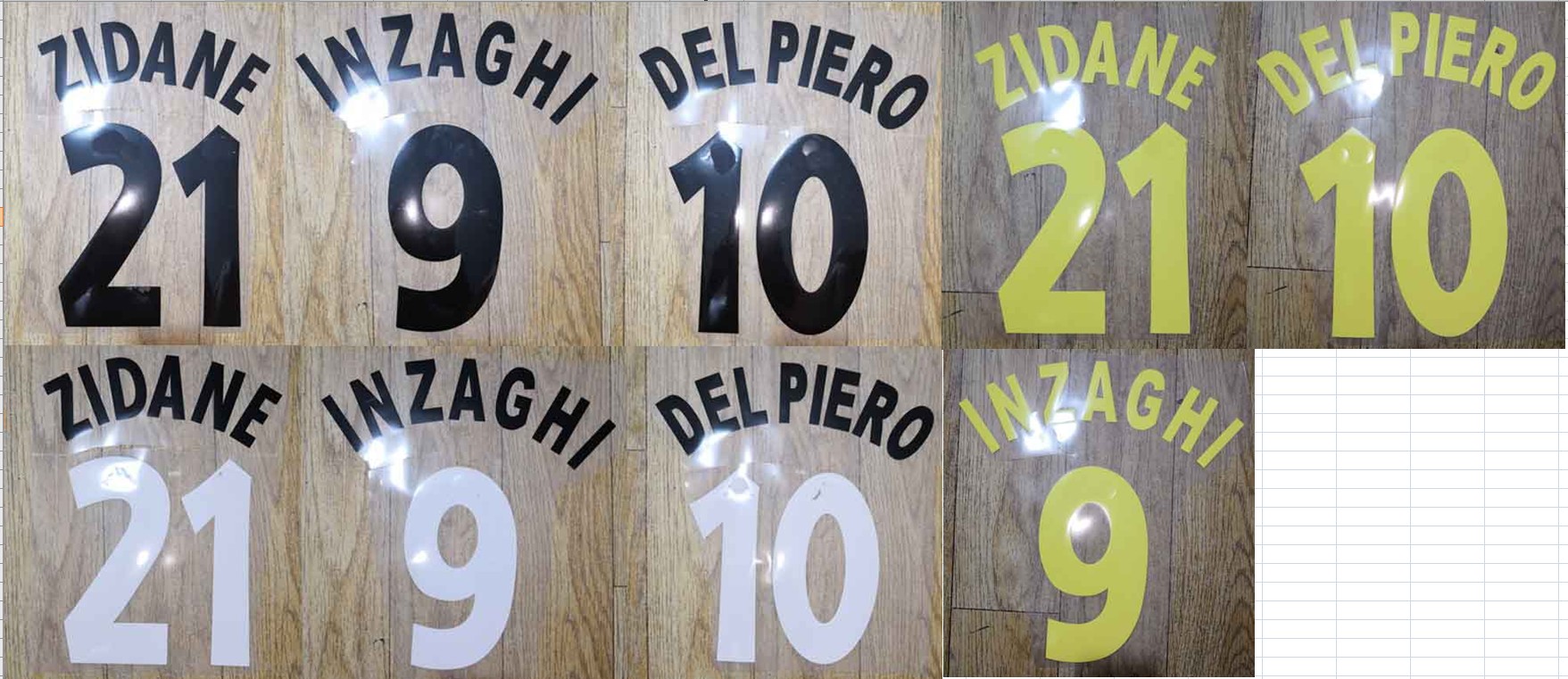

Vintage 1996-2000 ZIDANA INZAGHI DEL PIERO nameset patch badge
