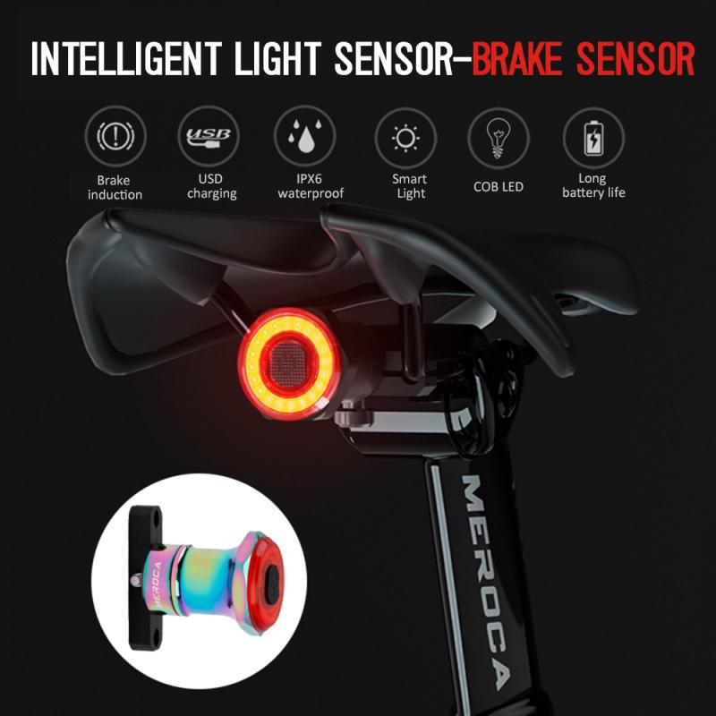 

LED Bicycle Tail Light Usb Rechargeable Bike Rear Lights MTB Warning Safety Smart Lamp Riding Cycling Accessories