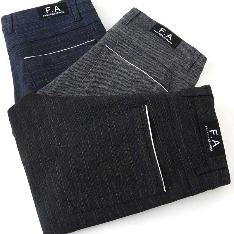 

2020 Spring Summer Autumn Fashion Pants Men Casual Long Trousers Male Straight Blue Black Work Pant Men's Large Size 28-38,688