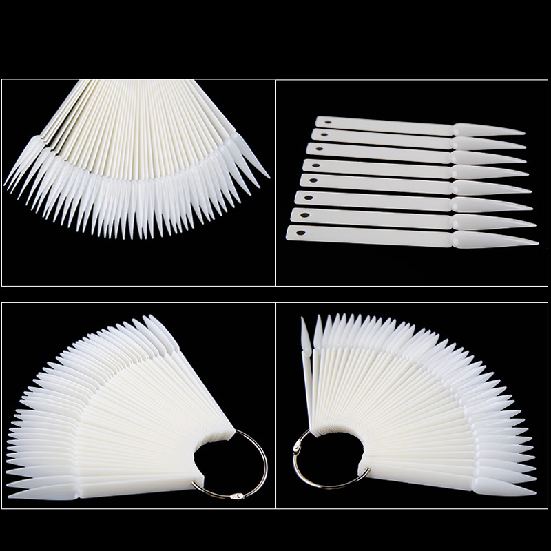 

5 sets Nail Tips Display Practice False Nail Tips Color Palette Practice Long Stiletto Sharp Removable tip Manicure, Transparent
