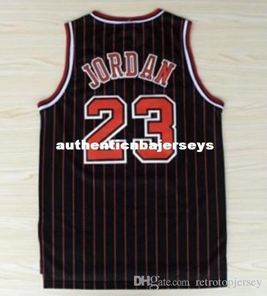 

Cheap Custom #23 MICHAEL 1995-96 Stripe MITCHELL and NESS Jersey Retro Mens XS-6XL Stitched basketball jerseys Ncaa, Black