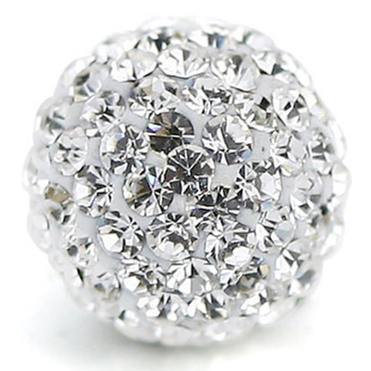 

Pave Czech Crystal Disco Ball Clay Beads fit Shamballa Jewelry DIY Bracelet & Necklace (100pcs, 10mm, White Clear)