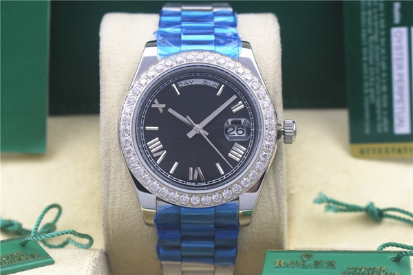 

High Quality wholesale watch DAY DATE Watches Automatic Mechanical Wristwatches Stainless steel Diamond Mens Sports Self-wind Watches, 1pcs screwdriew