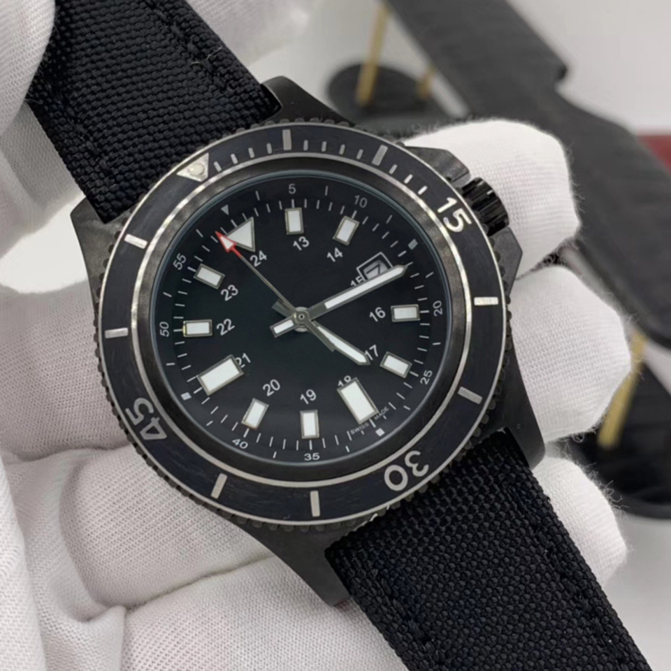 

2020 HOT reloj de lujo 1884 automatic mechanical movement A17392D7 Men watch Black dial steel shell nylon strap Sports male WristWatch