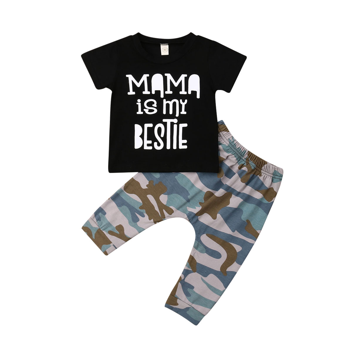 Boomboom 2017 Newborn Baby Camouflage T-shirt Babys Clothes Set Short Pants Sets