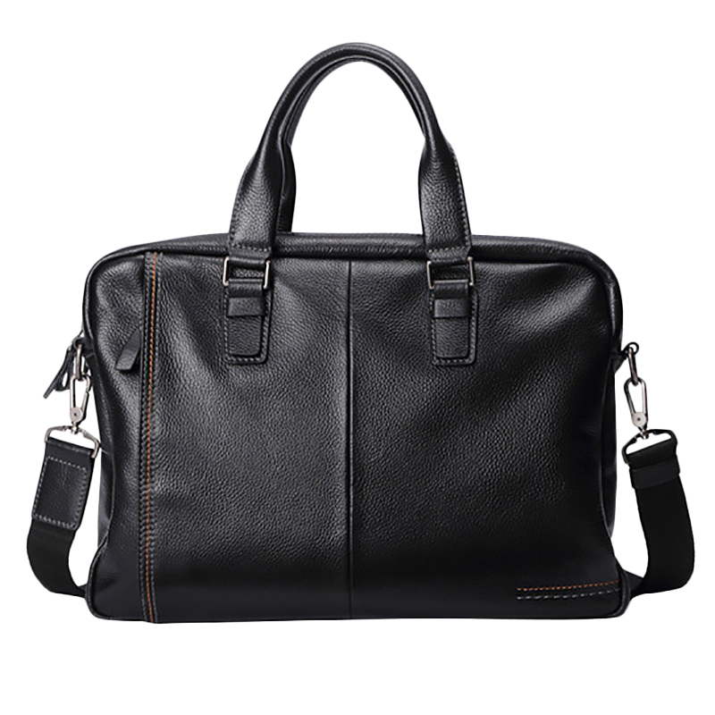

LJL-New Leather Men'S Briefcase Fashion Large Capacity Business Bag Black Male Shoulder Laptop Bag