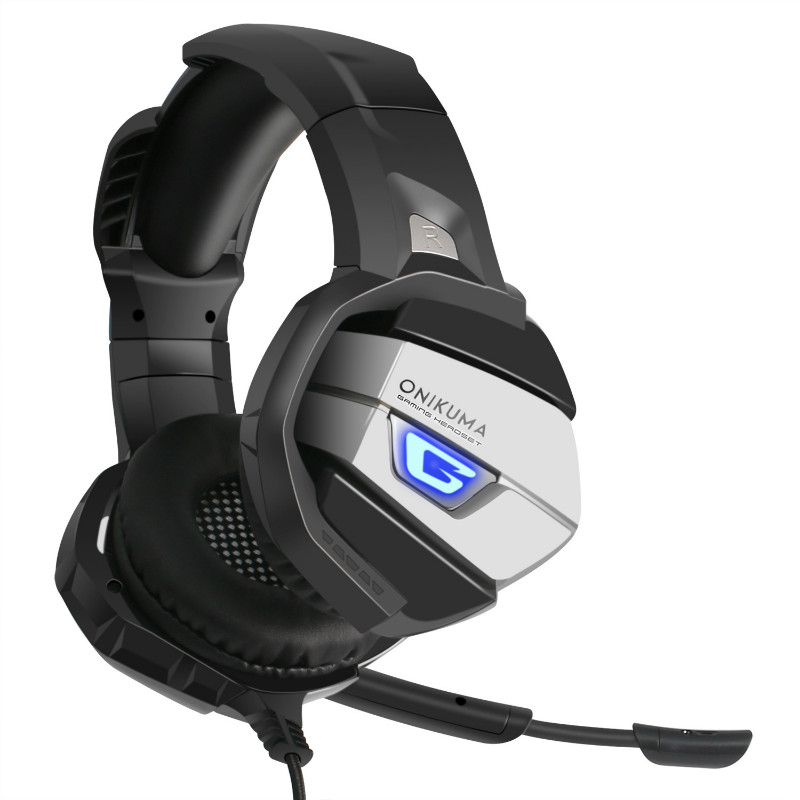 

ONIKUMA Upgraded Gaming Headset Super Bass Noise Cancelling Stereo LED Headphones With Microphone for PS4 Xbox PC Laptop 1 PCS High Quality, Black+blue