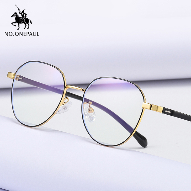 NO.ONEPAUL Goggles Retro Metal Transparent UV400 Eyewear New Anti Blue Light Anti Blocking Filter Glasses Fashion Women Computer