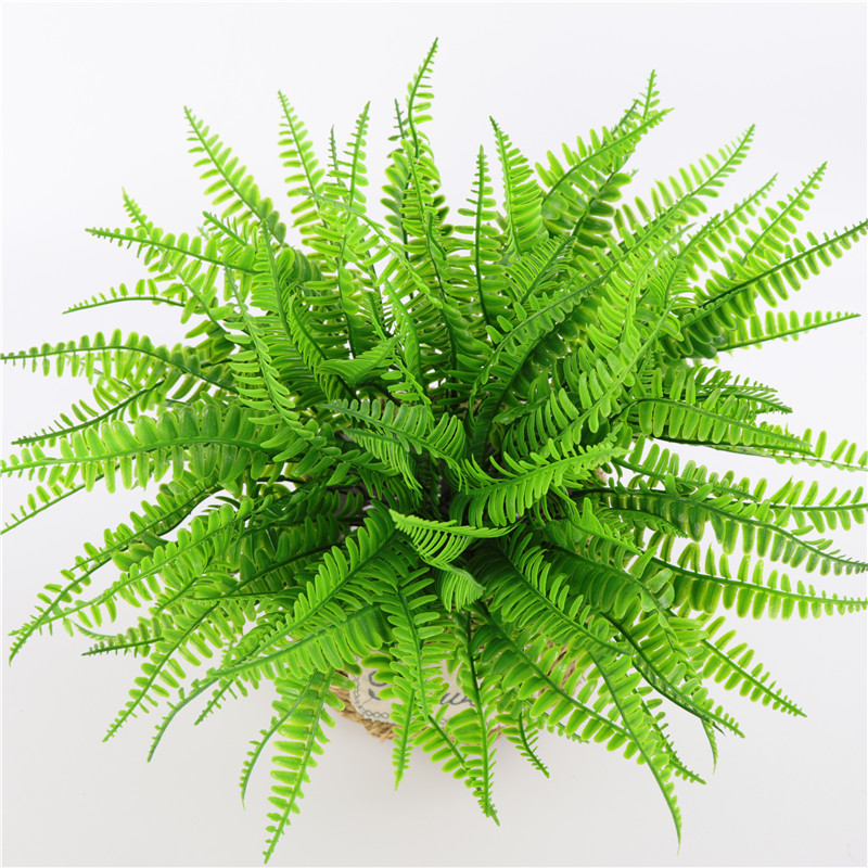 

Artificial Shrubs 2 Bunches Artificial Boston Fern Plants Greenery Bushes Flower For House Office Garden Indoor Outdoor Decor, As pic