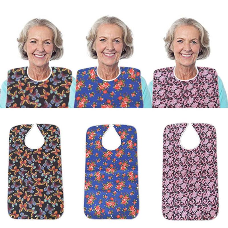 

Adult Bibs Clothing Large Long Waterproof Washable Reusable Protector Aprons Bibs Snap Closure Eating Accessories 5FM