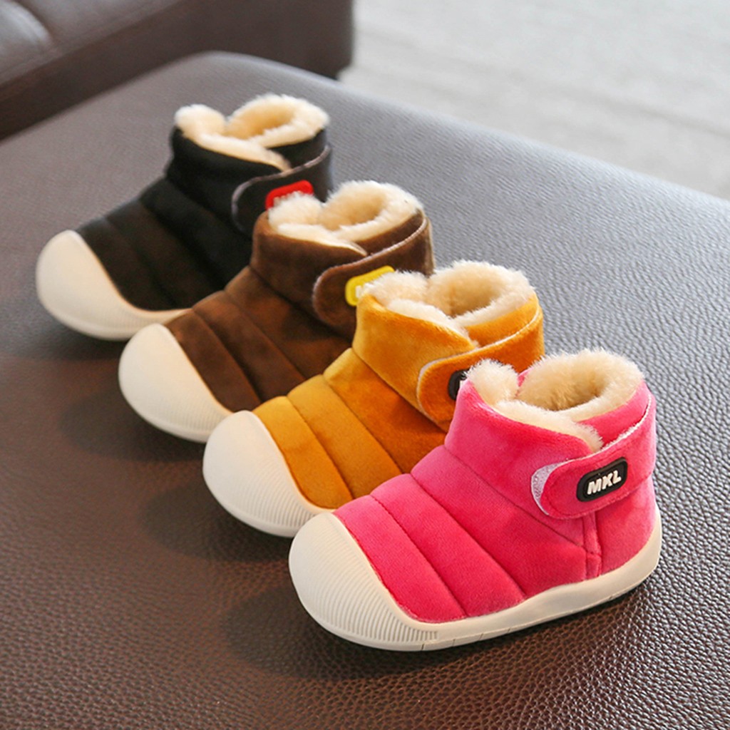 

Fashion Boots Children Kids Baby Girls Boys Winter Warm Flock Short Boots Booties Casual Shoes Children's Shoes