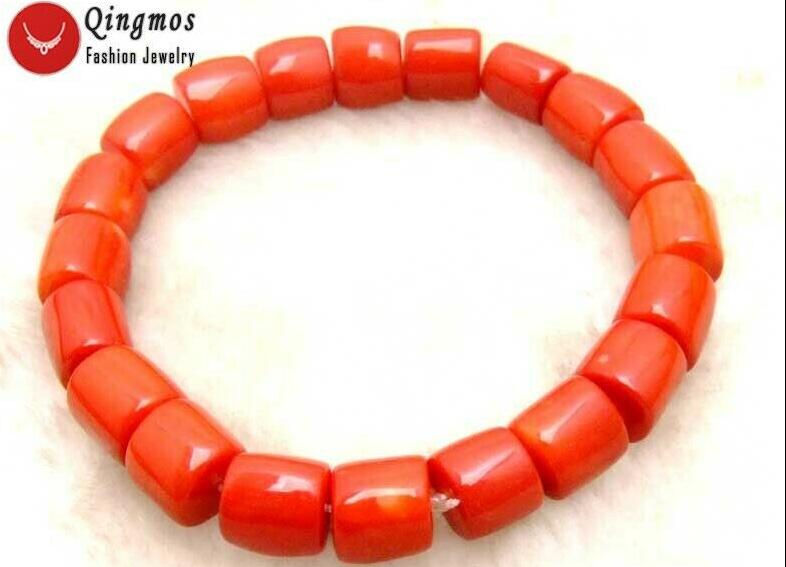 

Fine Trendy 10-11mm Thick Slice Red Natural Coral Bracelet for Women Jewelry
