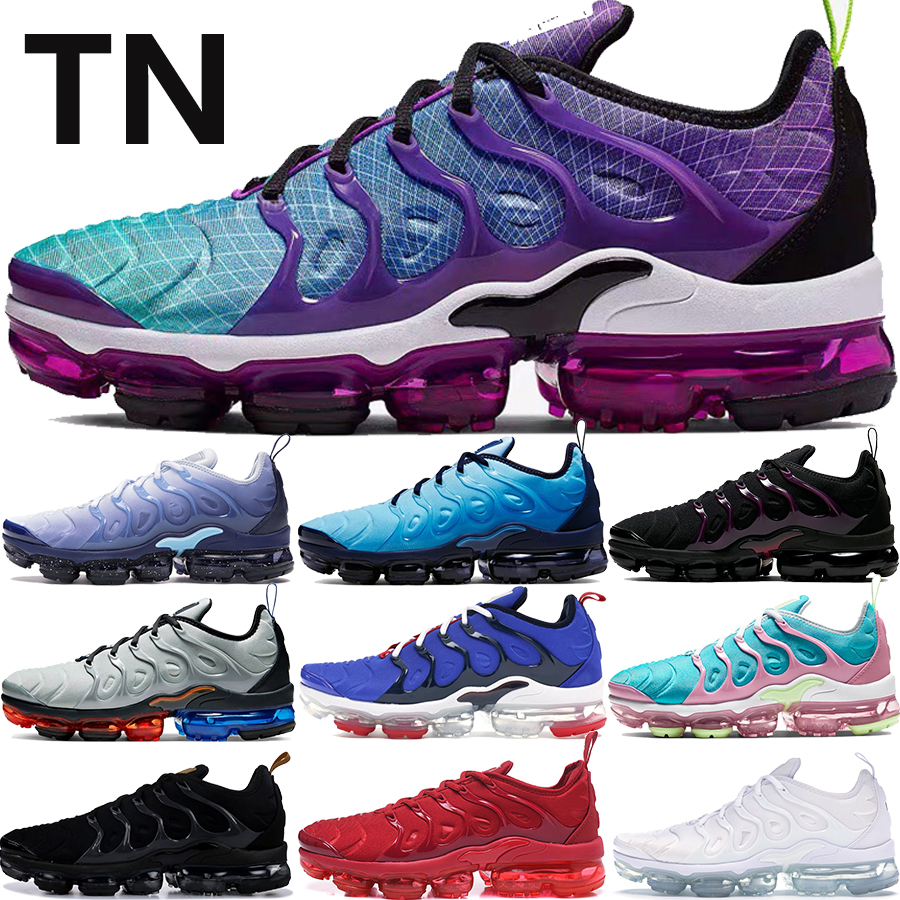 

New TN Plus mens running shoes Hyper Violet triple black white red coastal blue pink sea men women sport sneakers US 5.5-11, 40-45 usa