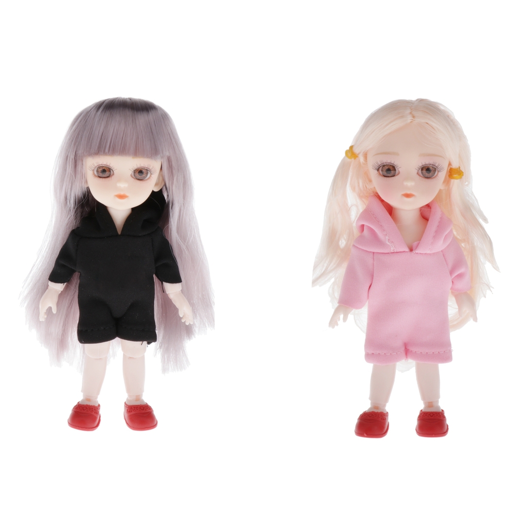 6 pollici Bambole articolate nude fai-da-te mobili Bambole giocattolo a 11 snodi con occhio acrilico 3D Miglior regalo per bambino Bambole mobili mobili per ragazze da 16 cm