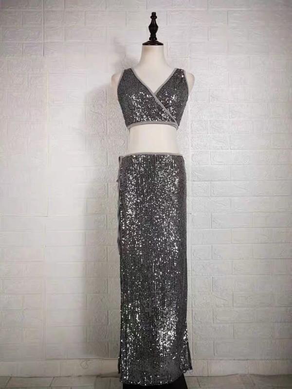 

Belly dance clothes top and skirt 2pcs girls latin dance clothing Salsa ballroo Samba exercise sets costume, Custom made