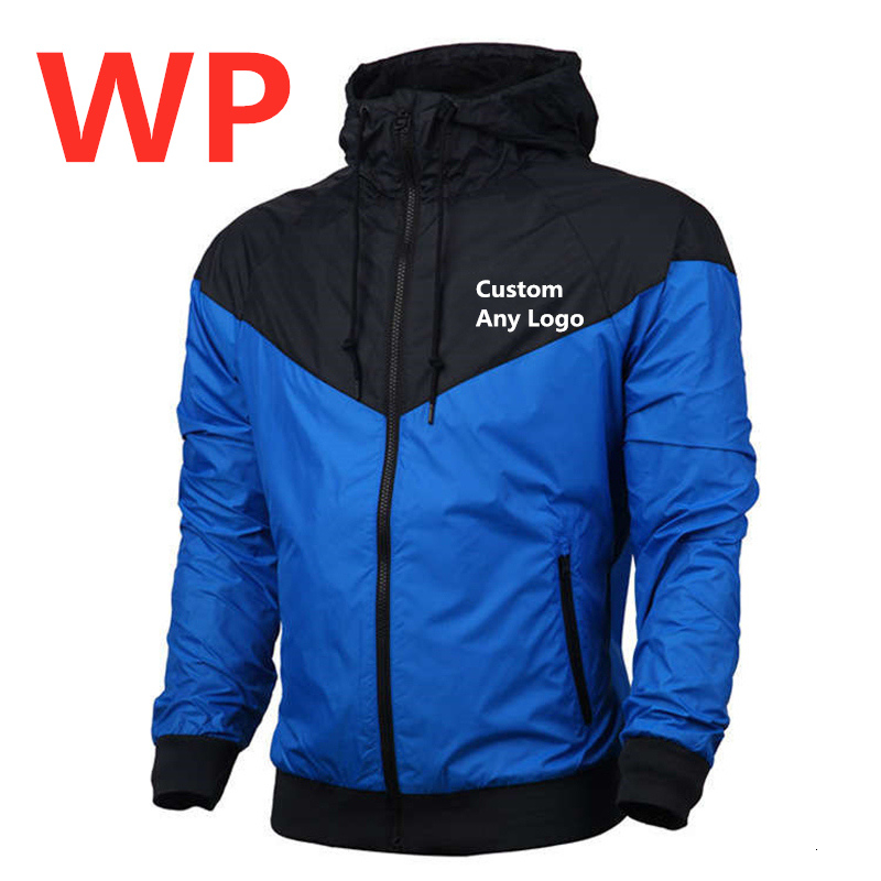 

WP Custom Any Logo Men's jacket windbreaker Male zipper patchwork waterproof jackets Male streetwear autumn bomber Outwear Tops CJ191205, Black;brown