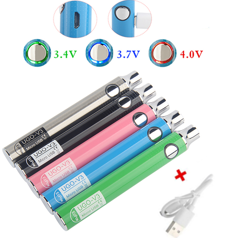 

Best Preheat VV Variable Voltage Micro USB EVOD Vape Pen UGO Battery with eGo Charger 510 Thread UGO V3 V2 Vaporizer 650 900mAh