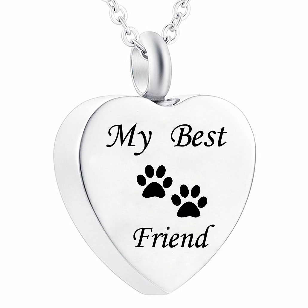 

Memorial Pet Ashes Keepsake Dog Cat Cremation Jewelry Urn Pendant Necklace Paw print Ash Memorial Keepsake