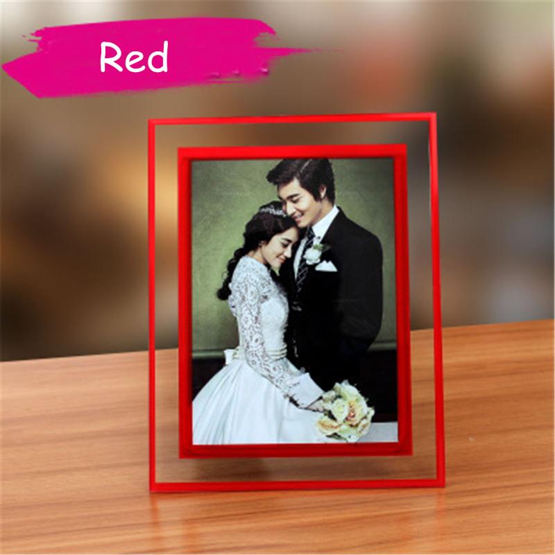 

Wedding Photos Frames Art Crystal Glass Document Certificate Picture Frame Gift Glitter Desktop Modern Home Decor