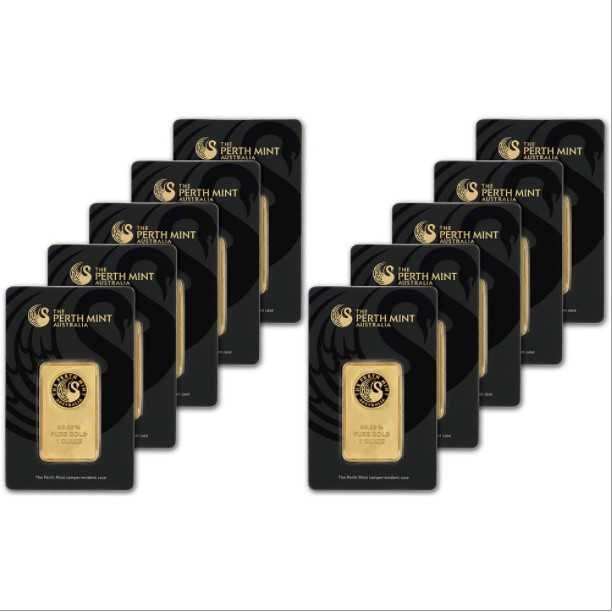 

10pcs/lot,Australia 1 oz Perth Mint Gold Bar Non-magnetic, plated 24k gold,Gift