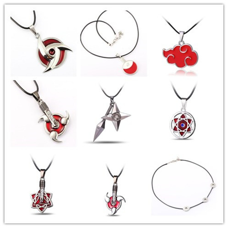 

HSIC Mixed Styles Anime Naruto Necklace Uchiha Itachi Mangekyou Statement Necklace Naruto Pendant Wholesale Cosplay