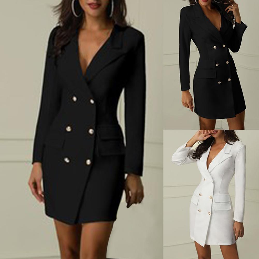 

sexy formal office coat women veste femme long sleeve long slim deep v jacket casaco feminino doublebreasted jaqueta feminina, Beige
