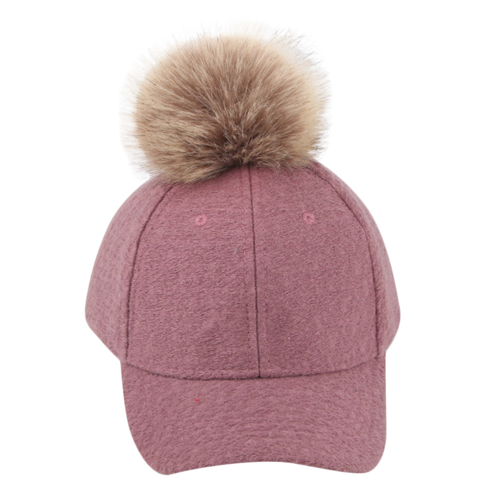 

Fashion- Woman New Beanies Winter Warm Adjustable Hairball Baseball Cap Hat gorras hombre casquette homme Beanie Warmer