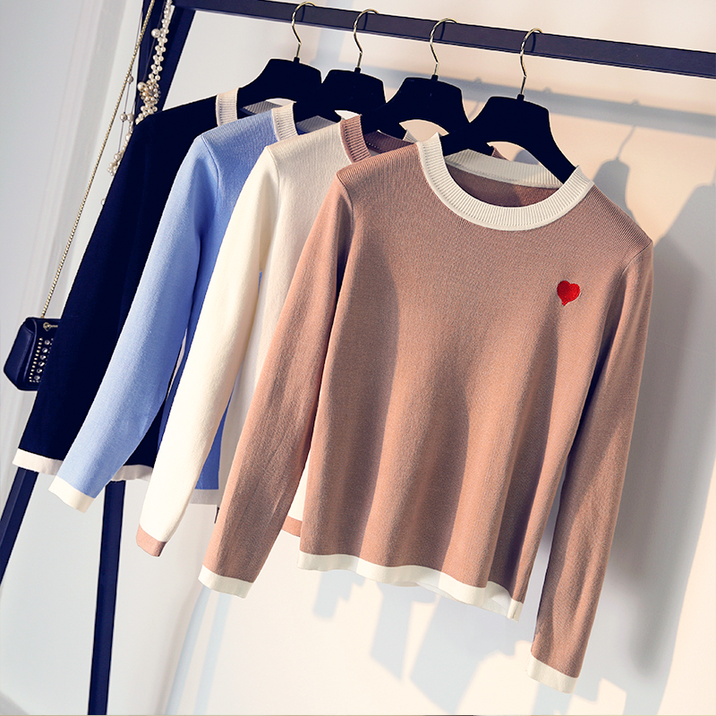 

ONLYSVTER 2018 New Women Spring Autumn Knitted Sweater O-Neck Pullover Jumper Long Sleeves Female Sweater Femme Pull, Black