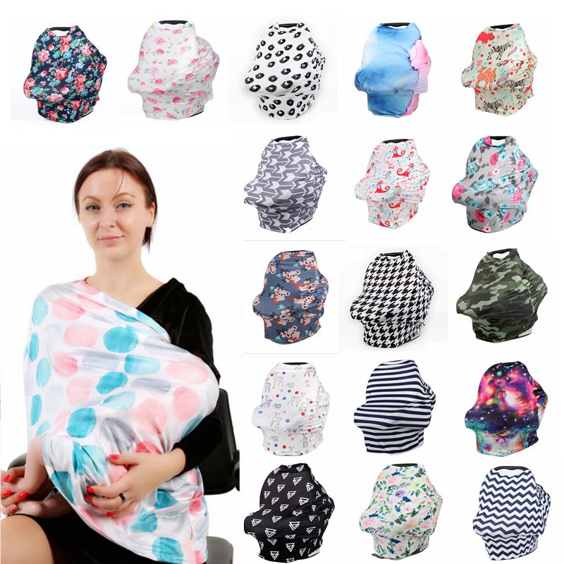 

Baby Car Seat Canopy Cover Breastfeeding Nursing Scarf Cover Newborn Infant Breast Feeding Covers Cloth Up Udder Covers Shawl Women YP808, Mixed colors;random delivery