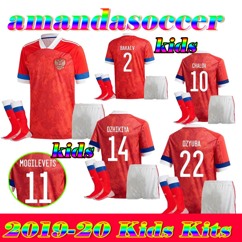 

20 21 Russia Soccer Jersey Shorts 2020 Kids Kits Football Kits Russian DZAGOEV KOKORIN GLUSHAKOV Football Shirts and Shorts Soccer Uniforms, Pic colors
