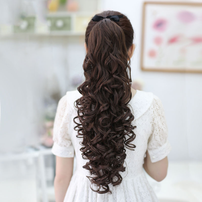 24 Long Kinky Curly Hair Pieces Ponytail Natural Clip In On Hair