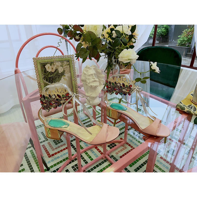 

Crystal Sandals Womens 2020 Summer New Net Red Fairy Wind Bow Strap High Heels Chunky Heel Mid Heel, Silver