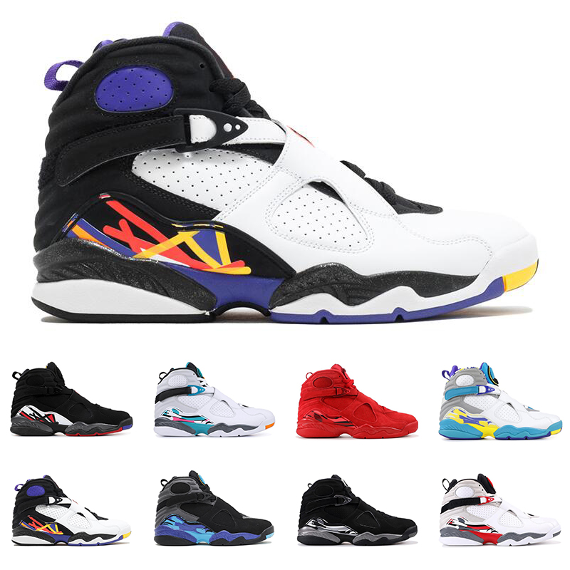 

2019 8s men basketball shoes high top VALENTINES DAY White Aqua 3PEAT CHROME COUNTDOWN PACK fashion 8 mens sports sneakers