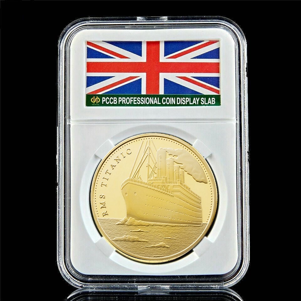 Titanic Commemorative Gold Plated Coin Voyage Of Titanic Metal Art Crafts Home Decor Gifts W/Pccb Box-image-522229641