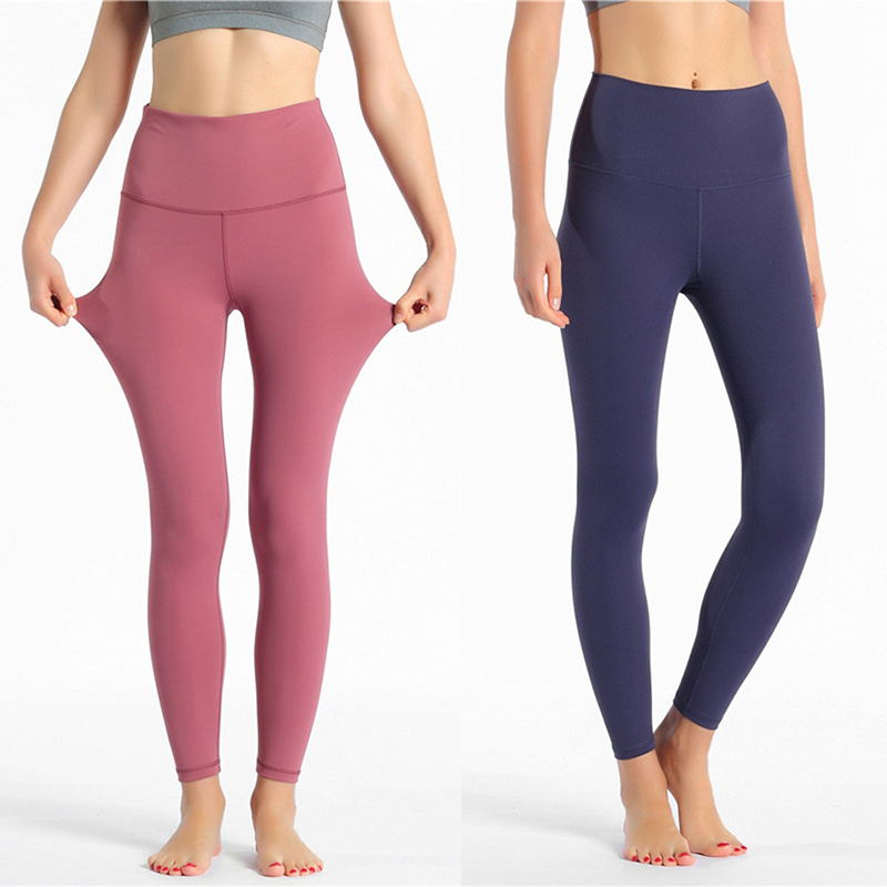 

Solid Color Women yoga pants High Waist Sports Gym Wear Leggings Elastic Fitness Lady Overall Full Tights Workout -XL, Red camouflage