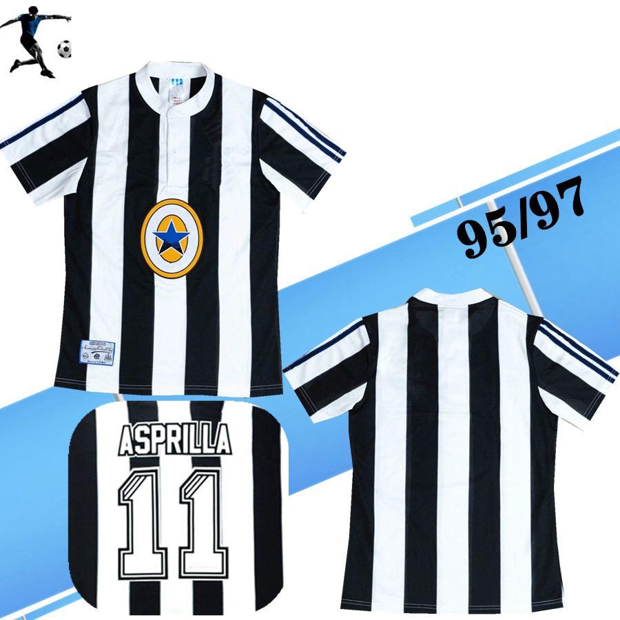 

1995 1997 Home Shirt Retro soccer jerseys Asprilla #11 Ferdinand Albert Ginola Gillespie Peacock Shearer 96 97 Classic football shirts, 95/97 home+patch