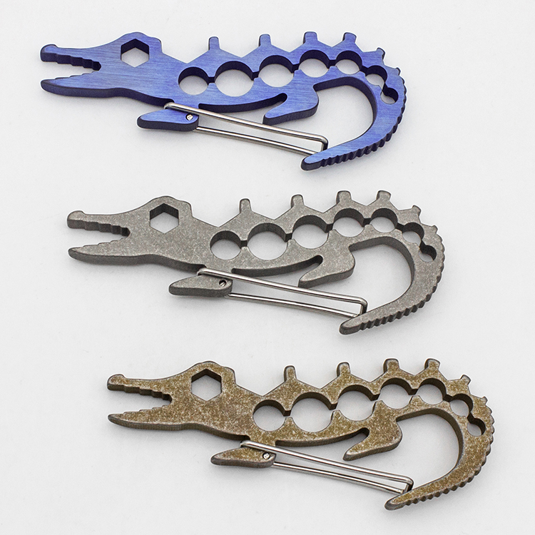 

Superior Quality Crocodile Shape Outdoor Gadgets Multifunctional Tool Keychain Mountaineering Backpacking Rescue Emergency Mini Pocket EDC Wrenches TC4 Ti