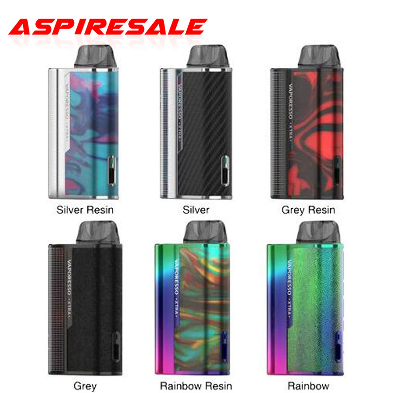 

Authentic Vaporesso XTRA Pod Kit Built-in 900mah Battery and 2ml Pod Cartridge with Unipod 1.2ohm&Mesh Unipod 0.8ohm, Grey