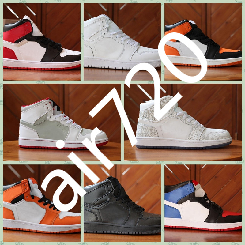 

J001HA 2019 Hot sale Men Women High Quality Basketball Shoes 1 OG 1s Bred Leather Casual outdoor Boots Originals Athletic Bred size36-45, Color8