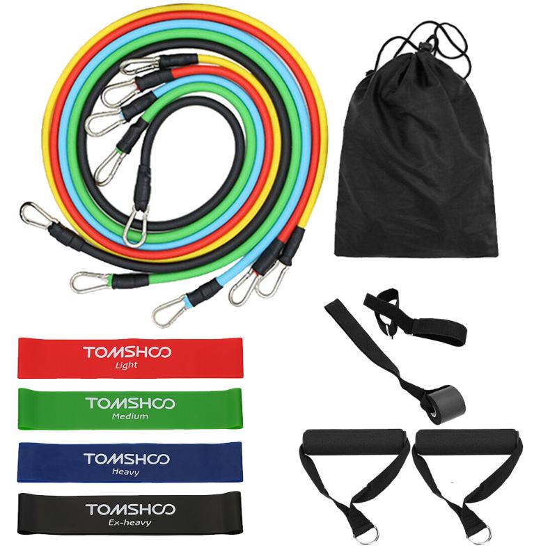 

Resistance Bands Set Workout Fintess Exercise Tube Bands Jump Rope Door Anchor Ankle Straps with Carry Bags for Sport Home Gym