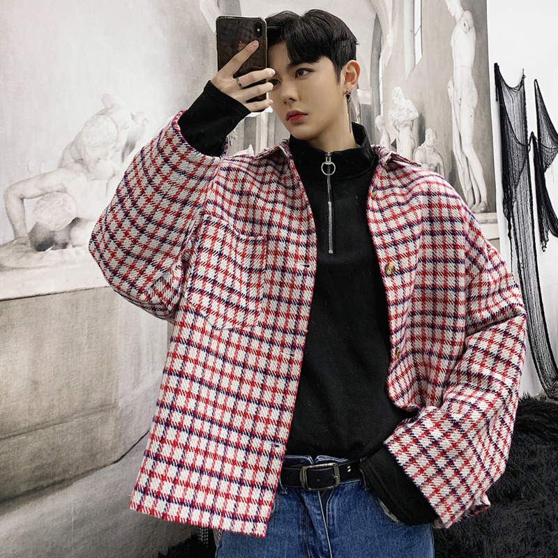 

2019 Autumn And Winter New Korean Version Of The Plaid Trend Couple Lapel Long Sleeve Thick Casual Shirt, Black