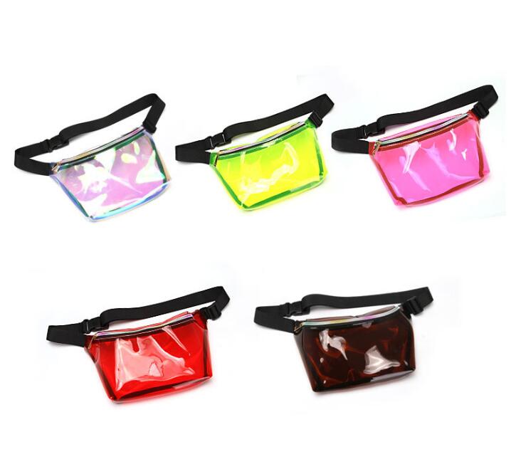 

3pcs Messenger Bags Women PVC Transparent Candy Laser Fanny Packs Zipper Mix Color Chest Bag Outdoor, Green