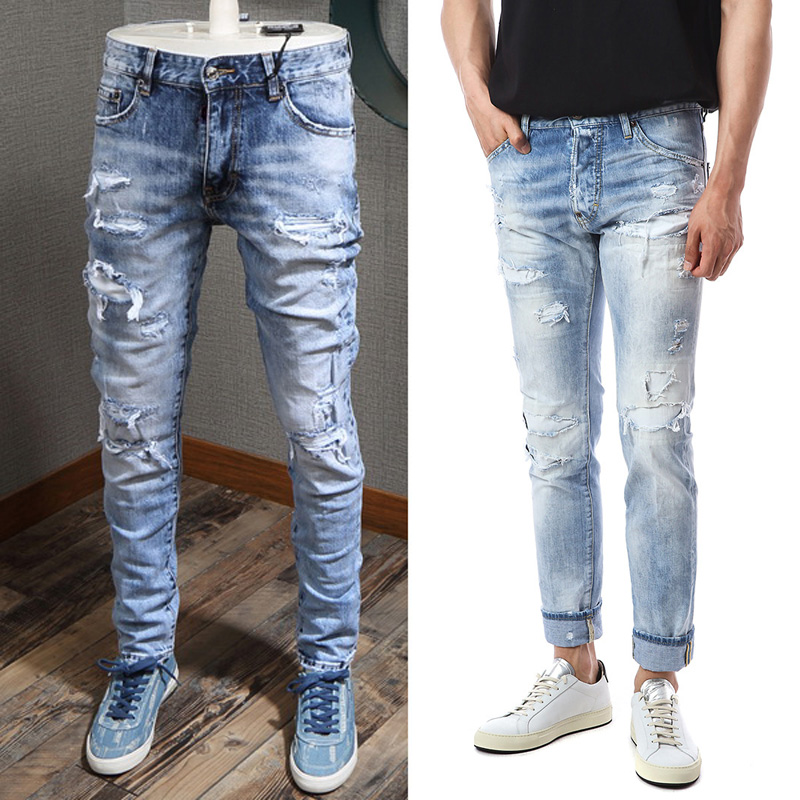 simple damage jeans