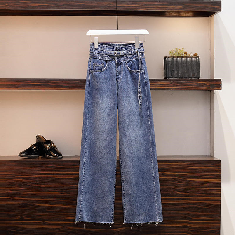 

Spring High Waist Jeans Women Denim Pants Stretch Ankle-Length Jeans Female Streetwear Casual Denim Harem Pants Mom Q2403, Dark blue jeans